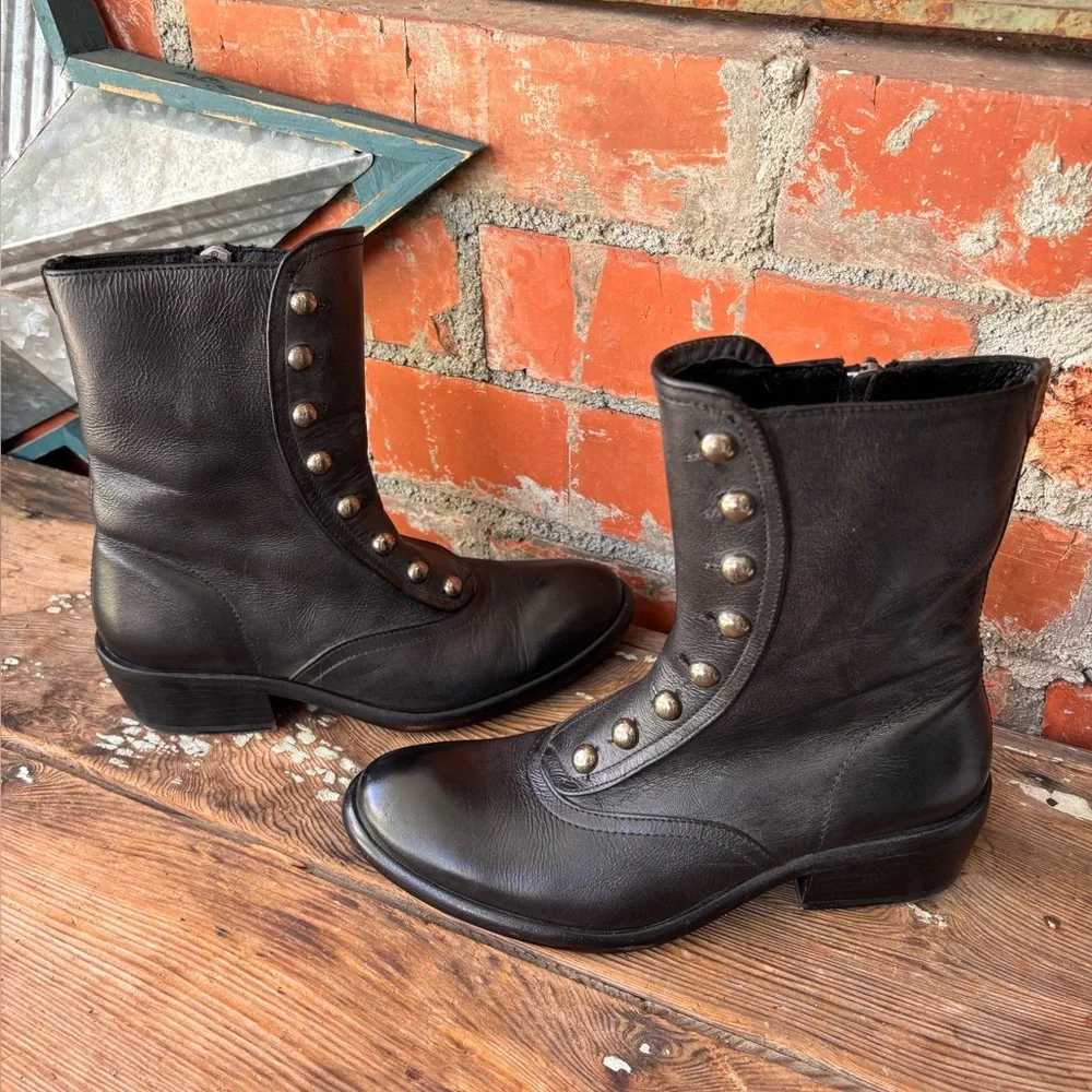 Vintage Ariat Sheffield Victorian Style Button Black Boots Women’s Size 6B - Picture 2 of 12